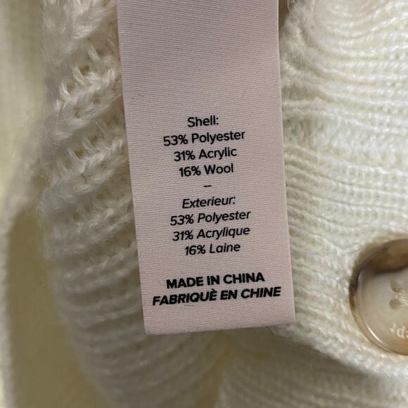 Cinq à Sept Carly Cardigan in Ivory Women's XS - Picture 6 of 8